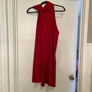 Red cows neck dress size L
